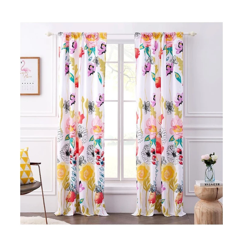 Greenland Home Fashions Watercolor Dream Window Panel Pair 84"