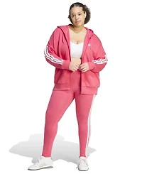 adidas Plus Essentials 3-Stripes Full-Zip Fleece Hoodie