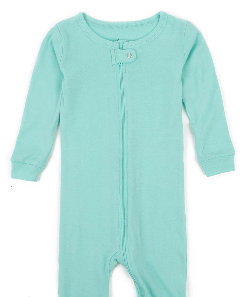Leveret Baby Unisex Solid Color Cotton Footed One-Piece Pajamas