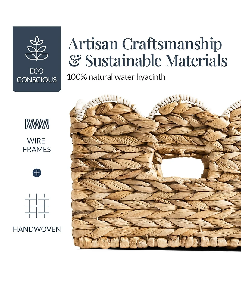 Best Choice Products Scalloped Shelf Baskets, Woven Storage Bins