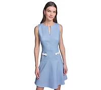 Karl Lagerfeld Paris Women's Fit and Flare Sleeveless Dress