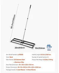 Sugift Updated Lawn Leveling Rake, 36" x 10", Stainless Steel for Yard and Golf Course