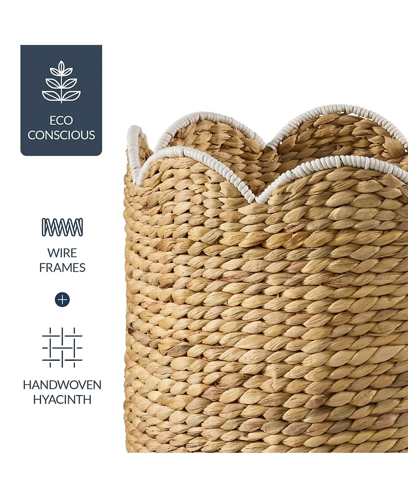 Best Choice Products Scalloped 3PC Water Hyacinth Nesting Baskets