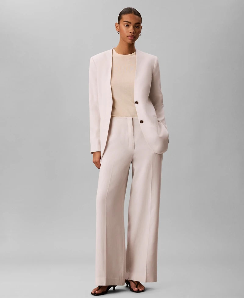 Calvin Klein Women's Wide-Leg Straight-Fit Dress Pants