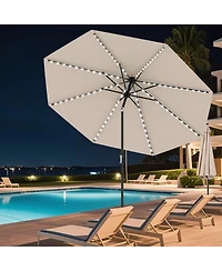Gouun 10 ft Solar Patio Umbrella with 96 Flowing Led Lights and Tilt Adjustment