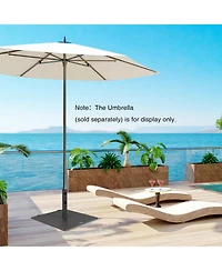 Gouun 24 in Square Weighted Patio Umbrella Base, 50 lbs Steel with Wheels