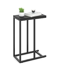Sugift C-shaped Side Table with Heavy-duty Metal Frame