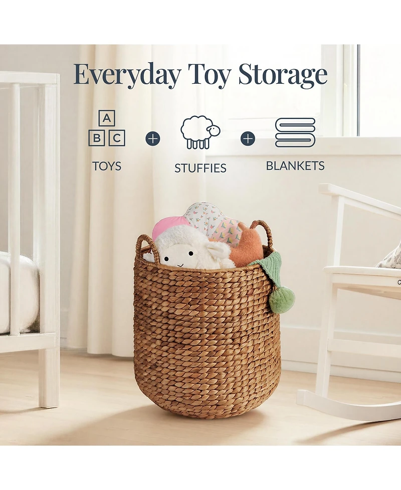 Best Choice Products 2-Piece Round Nesting Baskets Handles, Handwoven Water Hyacinth, Storage Organizer