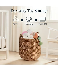 Best Choice Products 2-Piece Round Nesting Baskets Handles, Handwoven Water Hyacinth, Storage Organizer