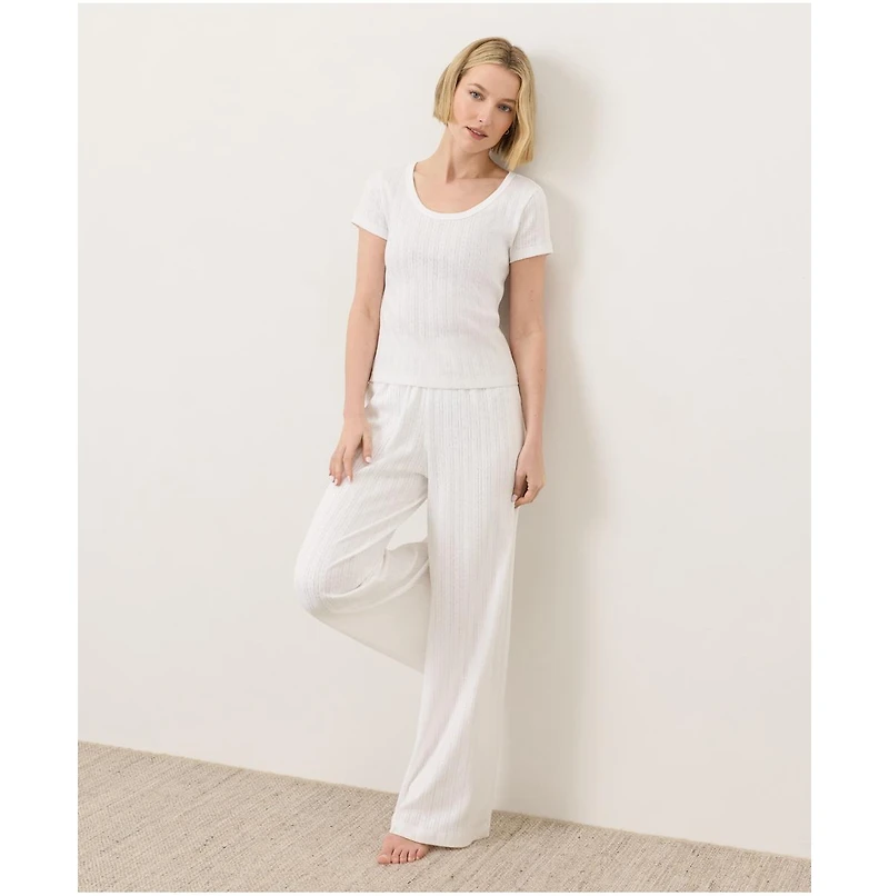 Pact Women's Organic Cotton Pointelle Scoop Neck Tee