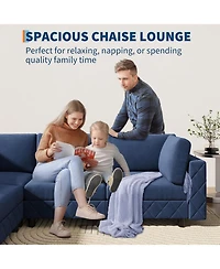 gaomon 134 in Modular Sectional Sofa, 4 Seat High Density Sponges Cloud Couch L Shaped Sofa, Velvet Couch with Upholstered for Living Room, Apartment