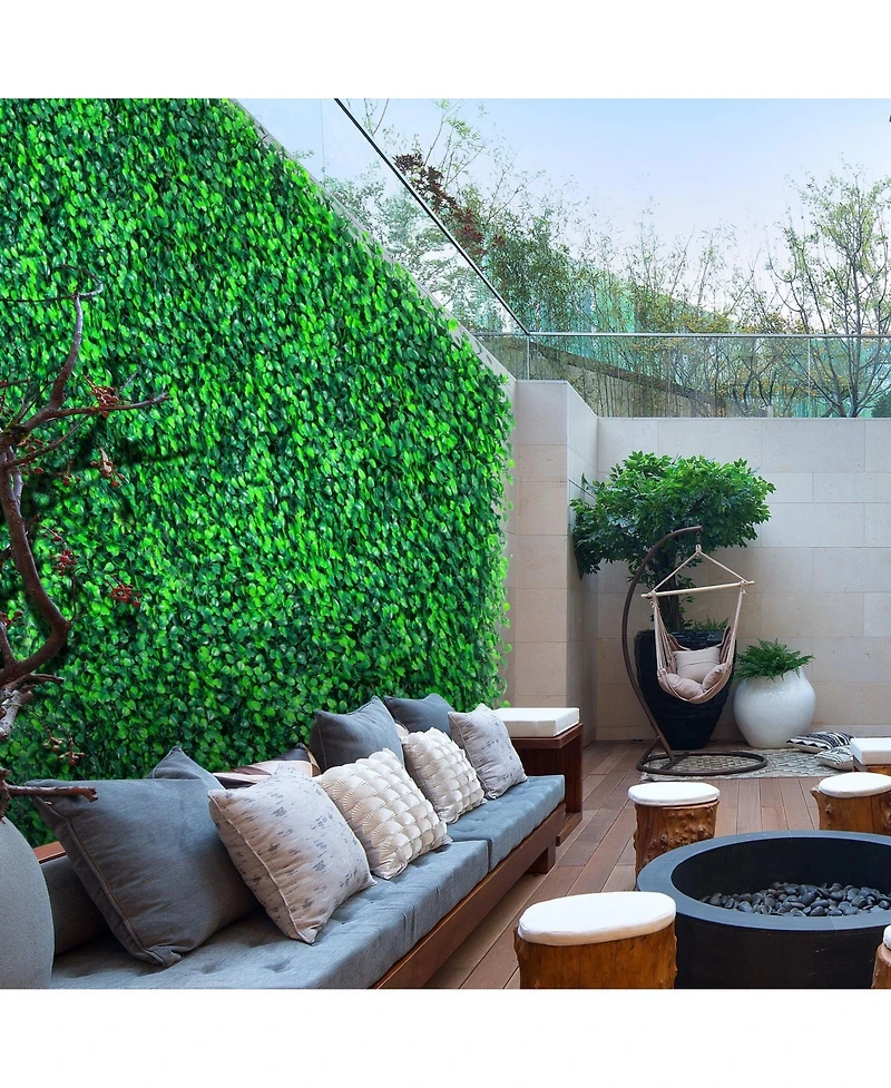 Sugift Boxwood Hedge Wall Panels Set of 20, 20" x 20", Outdoor Indoor Privacy Screen
