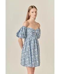 English Factory Women's Floral Off the Shoulder Mini Dress