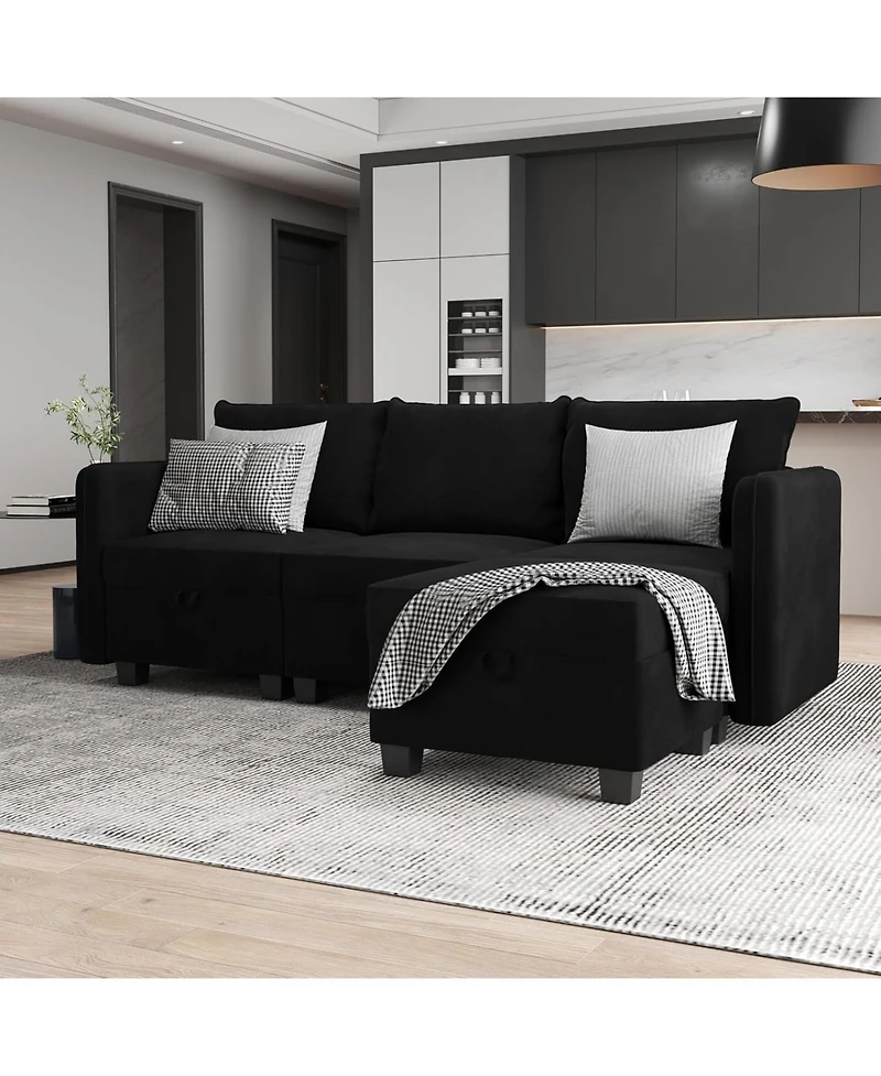 gaomon Modular Sectional Sofa with Storage, Sectional Couch with 1 Ottoman, Upholstered Sleeper Couches for Living Room, High Supportive & Soft Sponge