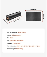 Sugift 24' x 100' Plastic Sheeting, 6 Mil Thick, for Crawl Space and Multi-Purpose Use
