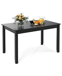 Sugift 48 in Rectangular Wooden Dining Table for Four with Wood Legs