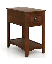 Sugift Contemporary Chair Side End Table Compact Table with Drawer Nightstand