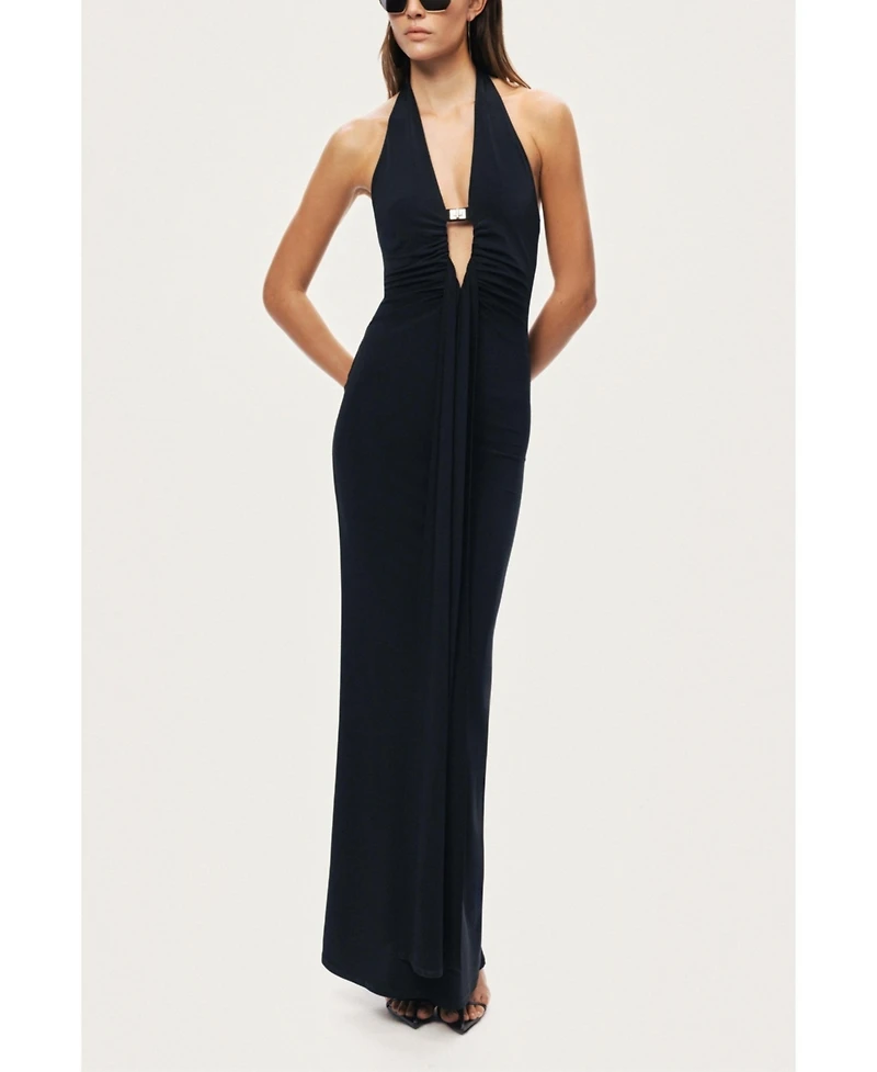 Nocturne Women's Halter Neck Cut-Out Maxi Dress