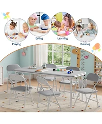 gaomon 7 Piece Boys Girls Folding Table and Chairs Set, Activity Table and Chairs Set for Dining Room,Daycare,Classrooms