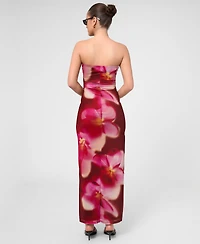 Rachel Roy Women's Isola Mesh Strapless Maxi Dress