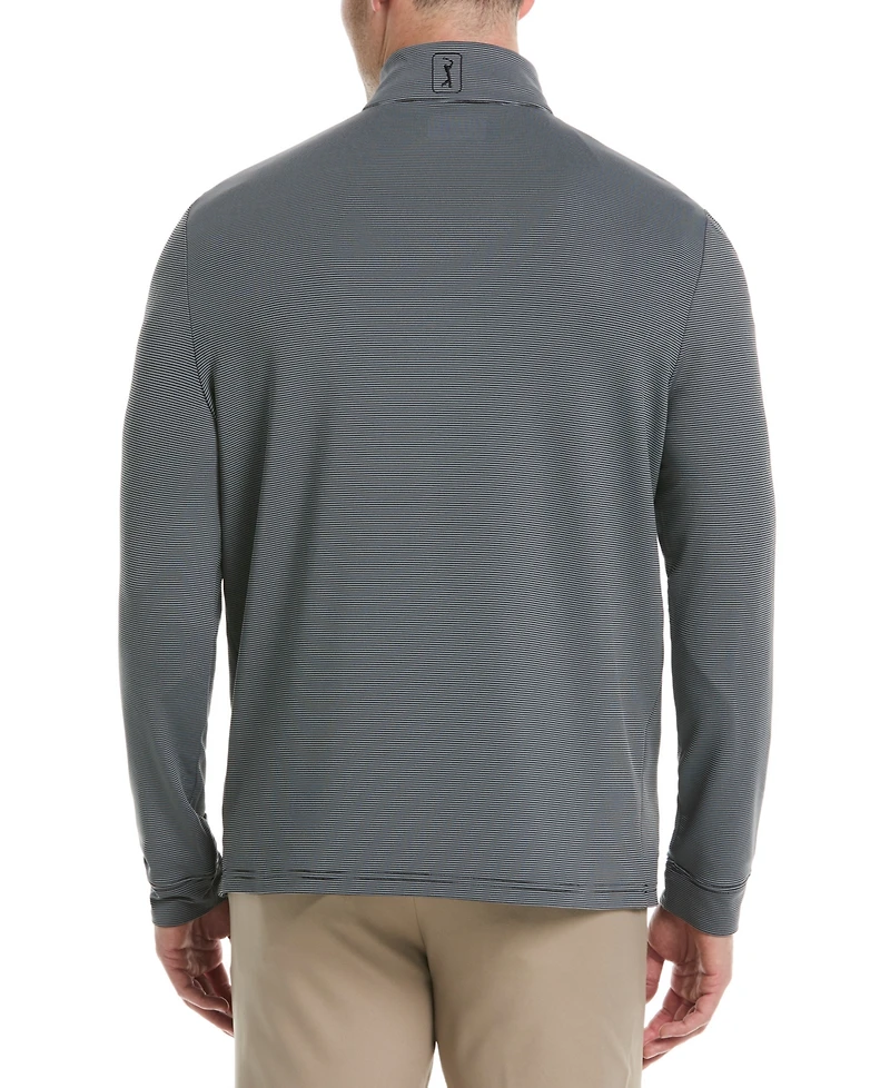 Pga Tour Men's Feeder Stripe Mock-Neck Golf Shirt