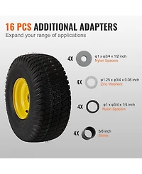Sugift Lawn Mower Tires with Rim, 15x6-6", Tubeless, 2-Pack for Riding Mowers and Tractors