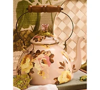 MacKenzie-Childs Wild Rose Mauve 2-Quart Tea Kettle