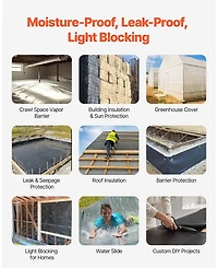 Sugift 10 Mil Plastic Sheeting, 10' x 100', Heavy Duty for Vapor Barrier and Drop Cloth