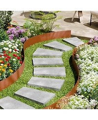 Sugift Steel Landscape Edging, 6 Pack, 40 x 8 inches, Bendable for Garden and Yard Borders