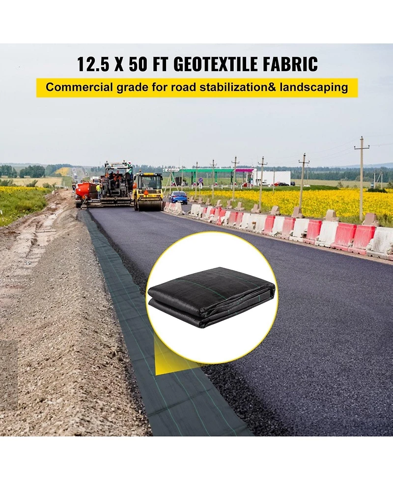 Sugift Geotextile Fabric, 12.5 x 50 ft, Heavy Duty Driveway Drain Cloth