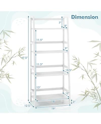Gouun 4-Tier Bamboo Ladder Bookcase with Open Shelves