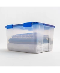 Iris Usa Weatherpro Airtight Plastic Storage Bins with Lids and Secure Latching Buckles, 46.6 Quart, Set of 4