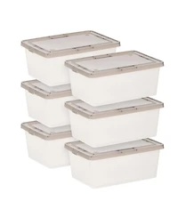 Iris Usa 14.5 Quart Snap Top Plastic Storage Box, 6 Pack