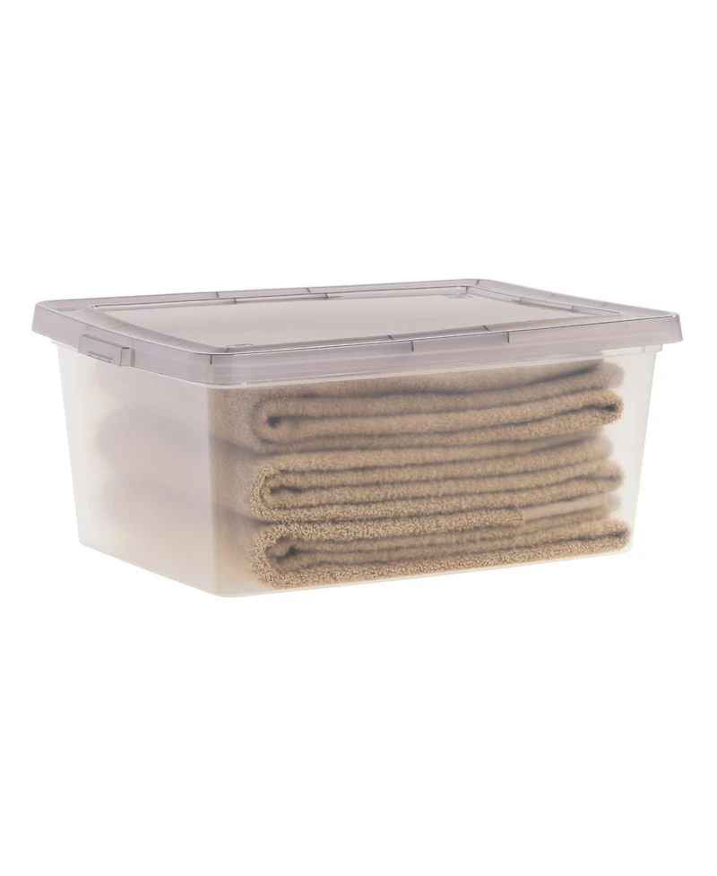 Iris Usa 8 Pack 17 Quart Clear Plastic Storage Box with Snap Lid