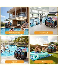 Yescom 424 Gallon Pool Float Storage Bin for Toys Raft Noodles 52"x33"x67" 2 Tiers Rolling Cart