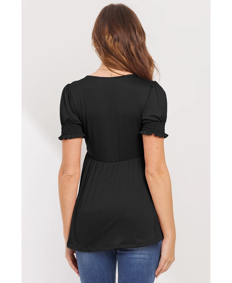 Hello Miz Maternity Wrap Nursing Top with Empire Waist