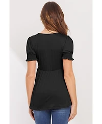 Hello Miz Maternity Wrap Nursing Top with Empire Waist