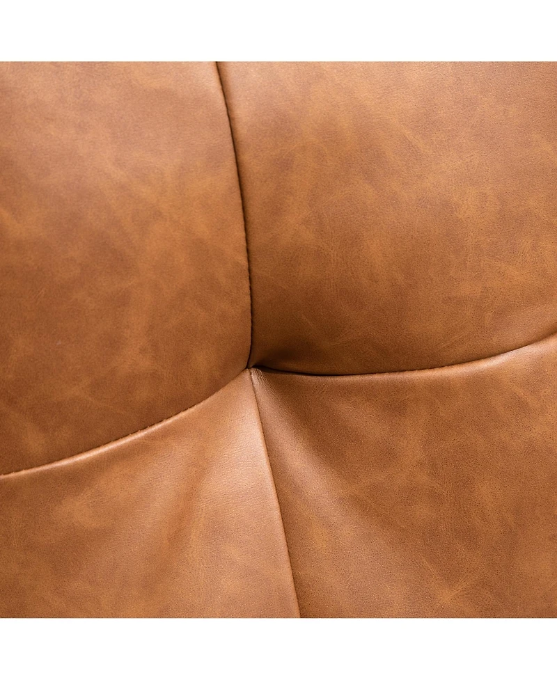 Homcom 51" Wide Double Sofa with Armrest, 2-Seater Tufted Pu Leather,