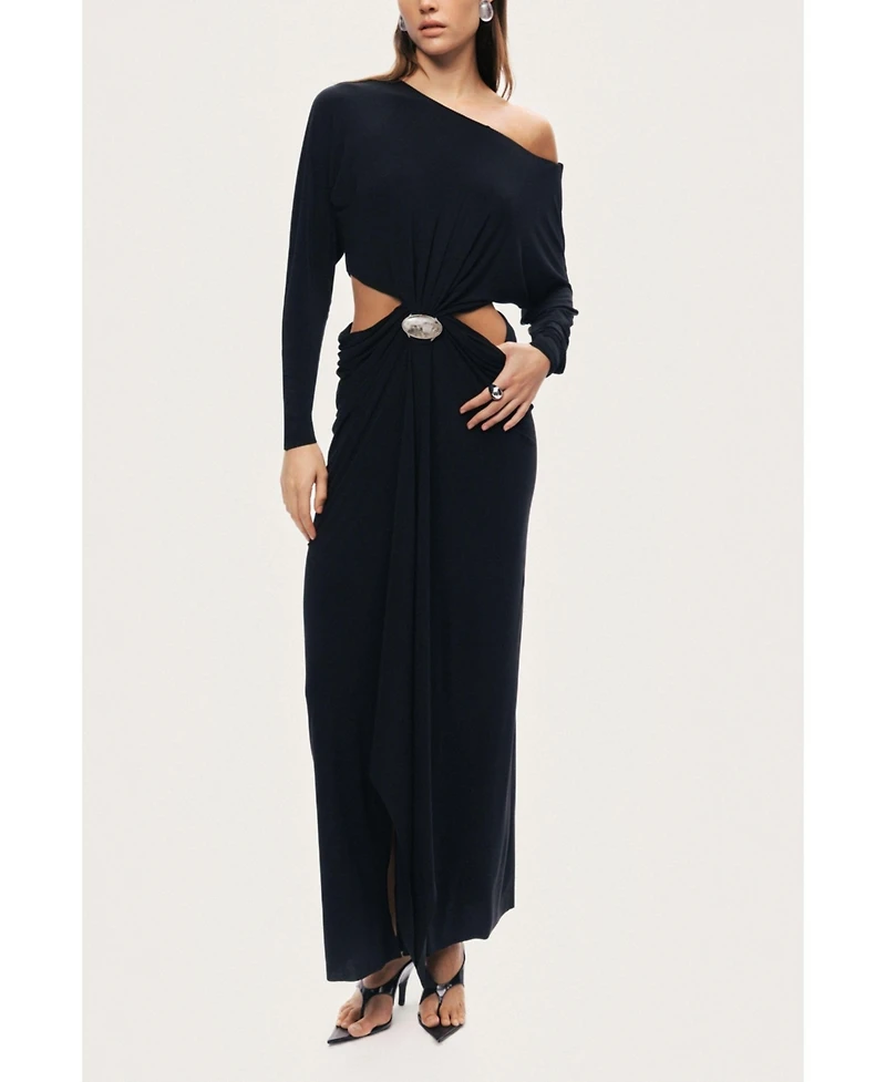 Nocturne Women's One-Shoulder Cut-Out Maxi Dress