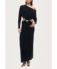 Nocturne Women's One-Shoulder Cut-Out Maxi Dress