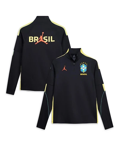 Jordan Men's Black Brazil National Team 2026 Strike Dri-fit Long Sleeve Quarter-Zip Drill Sweatshirt