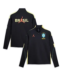 Jordan Men's Black Brazil National Team 2026 Strike Dri-fit Long Sleeve Quarter-Zip Drill Sweatshirt