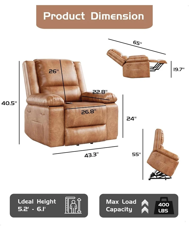 gaomon Oversized Wide Power Lift Recliner Chair