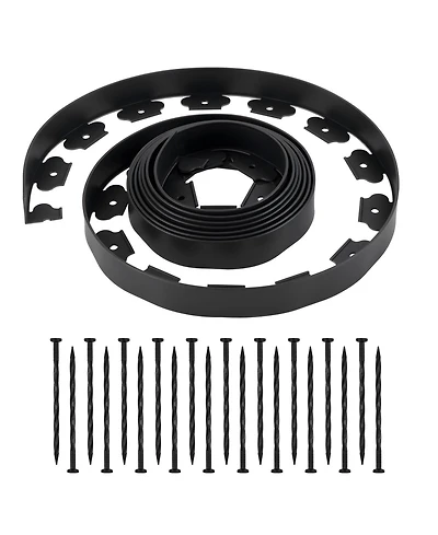 Sugift Landscape Edging, 20 ft x 2 in, Flexible Garden Border with 120 Spikes, Uv-Resistant