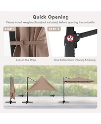 Sugift 9.5 ft Square Patio Cantilever Umbrella with 360 Rotation
