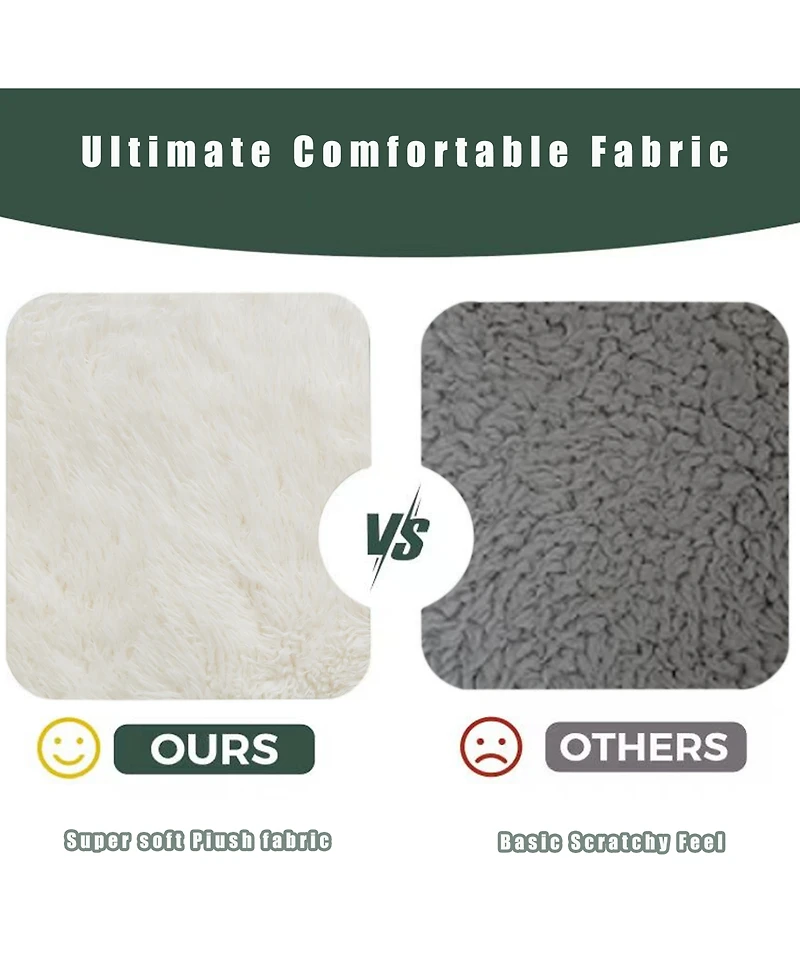 Rainsken Plush Human Dog Bed with 5-Position Adjustable Backrest, Foldable Lazy Sofa Floor Chair with Pillow for Living Room and Bedroom