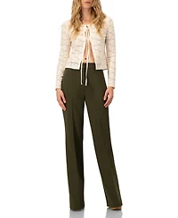 Ivonne Women's Straight Solid Gabardine Trousers