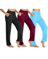 Blue Ice Women's Loose Fit Classic Lounge Pants-3 Pack