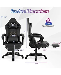 Sugift Ergonomic Video Game Computer Chair with Headrest and Lumbar Pillow