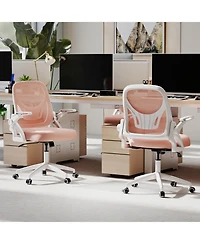 Sugift Ergonomic Computer Desk Chair with Lumbar Support and Flip-up Arms